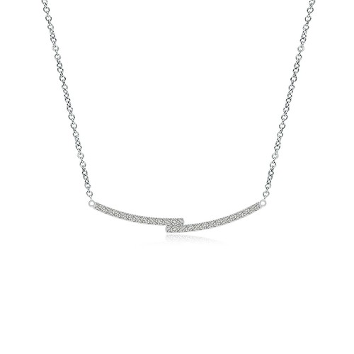 Diamond Double Bar Pendant Necklace in 