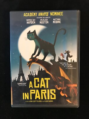 A Cat in Paris DVD Anjelica Houston Mathew Modine Animated English Subtitles