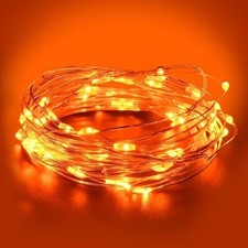 Dalugo Orange Fairy Lights 3M/10ft Amber Fairy Lights 30 LED Halloween Battery L