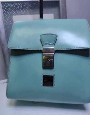 Dooney & Bourke Toiny SKY BLUE French Leather Flap Shoulder handbag 9''x8''x4 Rare