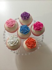6 PCS Realistic Artificial Rose Cupcake Model Fake Cake Model Photography Pro...