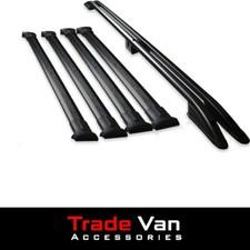 VW Transporter T7 SWB Black Aero Pro 4 Cross Bar Roof Rail Set 2025+