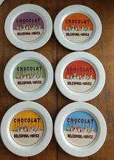 Pottery Barn Chocolate 8-1/8" Dessert Plates (Chocolat Delespaul-Havez) Set of 6