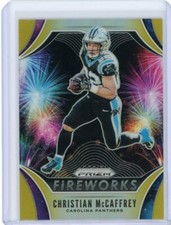 2019 Panini Prizm Football Fireworks Gold Prizm #FW-CM Christian McCaffrey 04/10