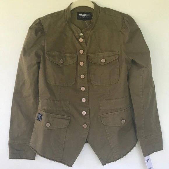 Chaqueta WILLIAM RAST Mujer Verde Bragg Estilo Ejército S Nueva con Etiquetas Foto 4 de 4