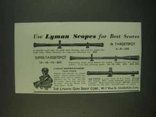 1940 Lyman Junior Targetspot, Super-Targetspot and 438 Field Scopes Ad