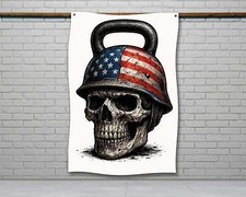 Distressed American Flag Gym Banner - Motivational Fitness Wall Decor