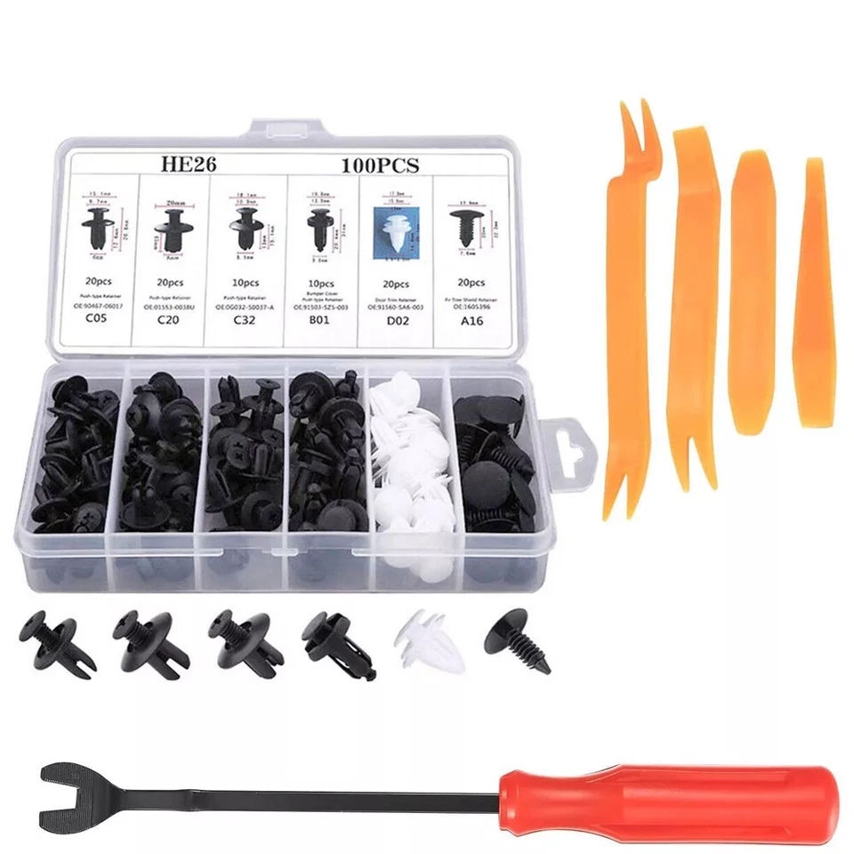 For Jeep 105Pcs Car Bumper Hood Clips Retainer Rivet Fastener Fender Push Pin - Imagem 3 de 4