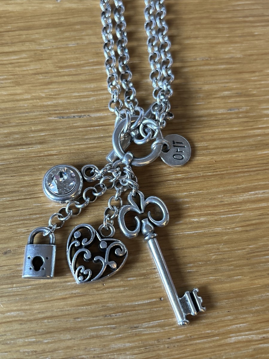 Orli Necklace Long or Short with Heart, Key, Padlock, Pendant