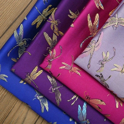 Chinese Satin Brocade Fabric Jacquard Embroiderd Damask Costume Upholstery - Picture 11 of 31