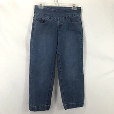 Jag Jeans Womens Size 2 Blue Mid-Rise Pull-On Straight Leg Capri Denim Jeans