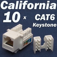 10 X Pcs lot Keystone Jack CAT6 Network Ethernet 110 Style Punch Down 8P8C RJ45