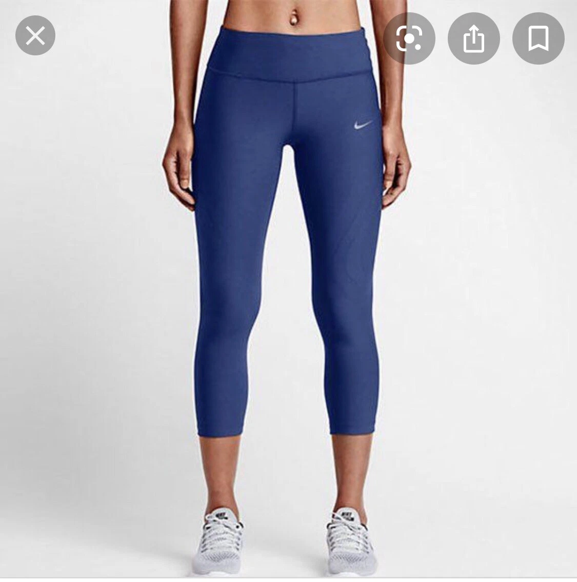 Nike Power Epic Cool Capris S Blue Perforated Vent Crop Pant Legging 801043