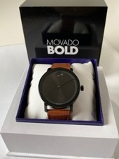 Movado Bold 3600537 Evolution Men's Black Dial Cognac Leather Strap