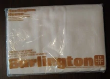 Burlington House No Iron One Full Flat Sheet Vntg 54x75 Inch Mattress Made USA