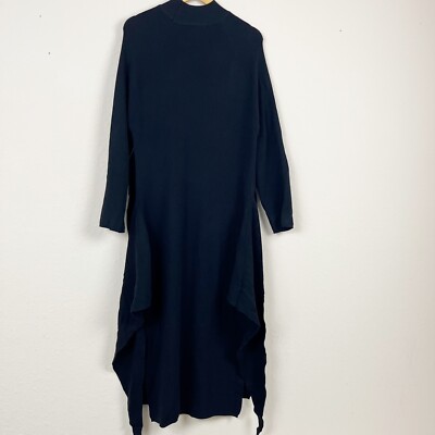 sndys tied up knit dress SNDYS Tied Up Knit Black Long Sleeve Sweater Dress Size Medium