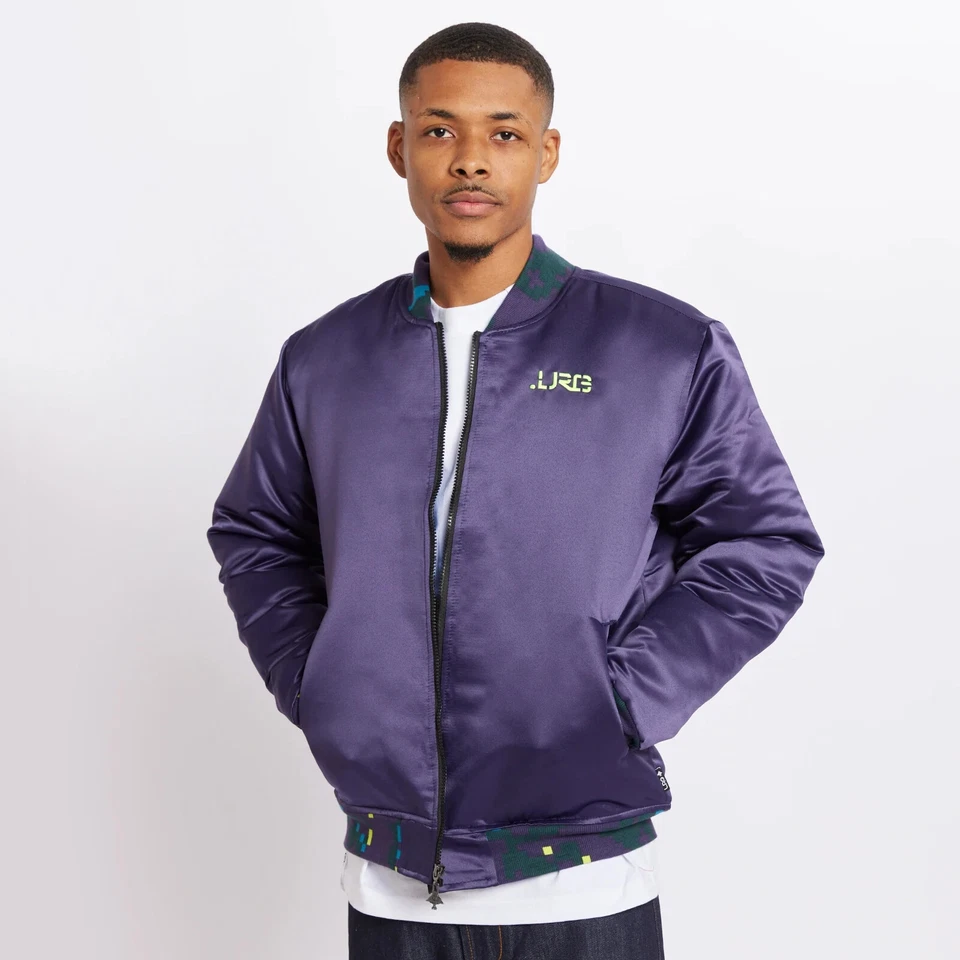 Lifted Research Group LRG Mens Forever Forward Dark Perple Bomber Jacket NWT XL - Image 2 of 4