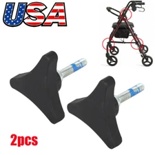 2X KNOB for WHEEL Assembly,Rollator Parts For Steel Rolling Walker Black