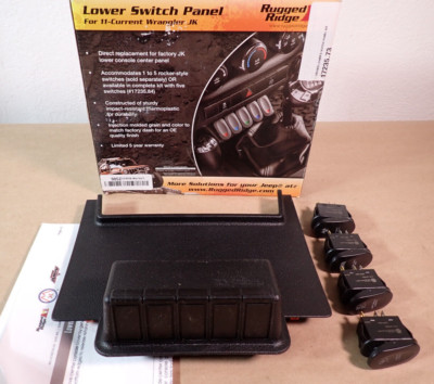 Rugged Ridge Etched Lower 5 Switch Panel Kit fits Jeep Wrangler 11-18 JK