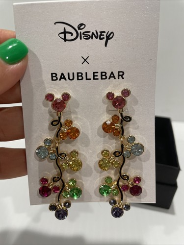 New Disney x BAUBLEBAR Mickey Mousse Rhinestone Lights Dangle Earrings