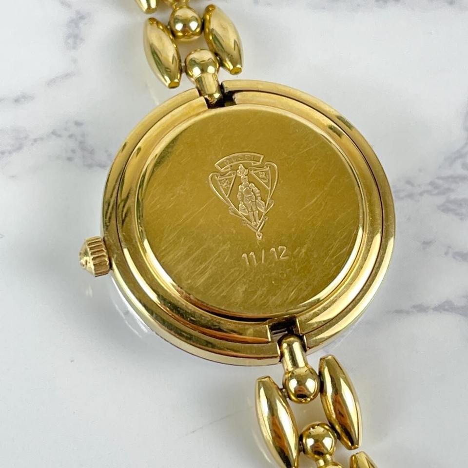 Gucci Change Bezel 6 Colors White Gold Quarz Women Watch Metal Bezel 11