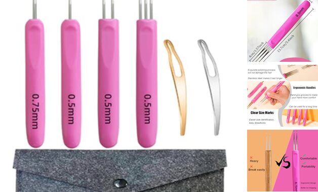 Dreadlock Crochet Hooks for Hair,Locs Crochet Needle Dreads,Soft