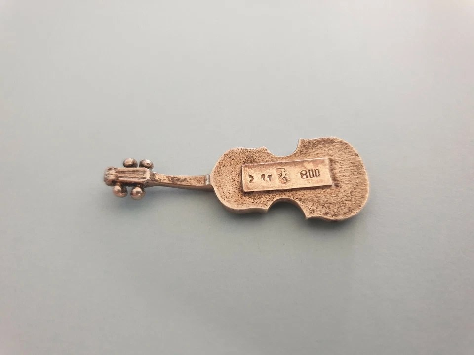 ANTIGUO VIOLÍN VIOLONCHELO PLATA ESTERLINA 800 MINIATURA. Foto 3 de 4