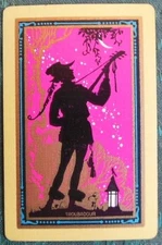 "TROUBADOUR" SILHOUETTE VINTAGE USNN NARROW NAMED SWAP PLAYING CARD NAMED