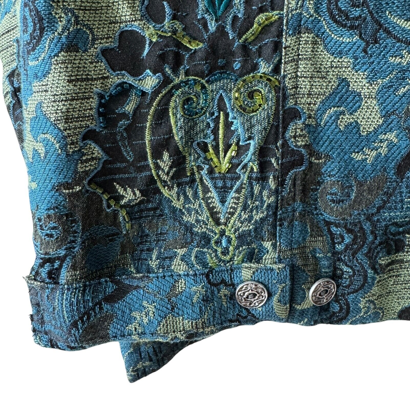 Laura Ashley Small Button Up Jacket Embroidered B… - image 12