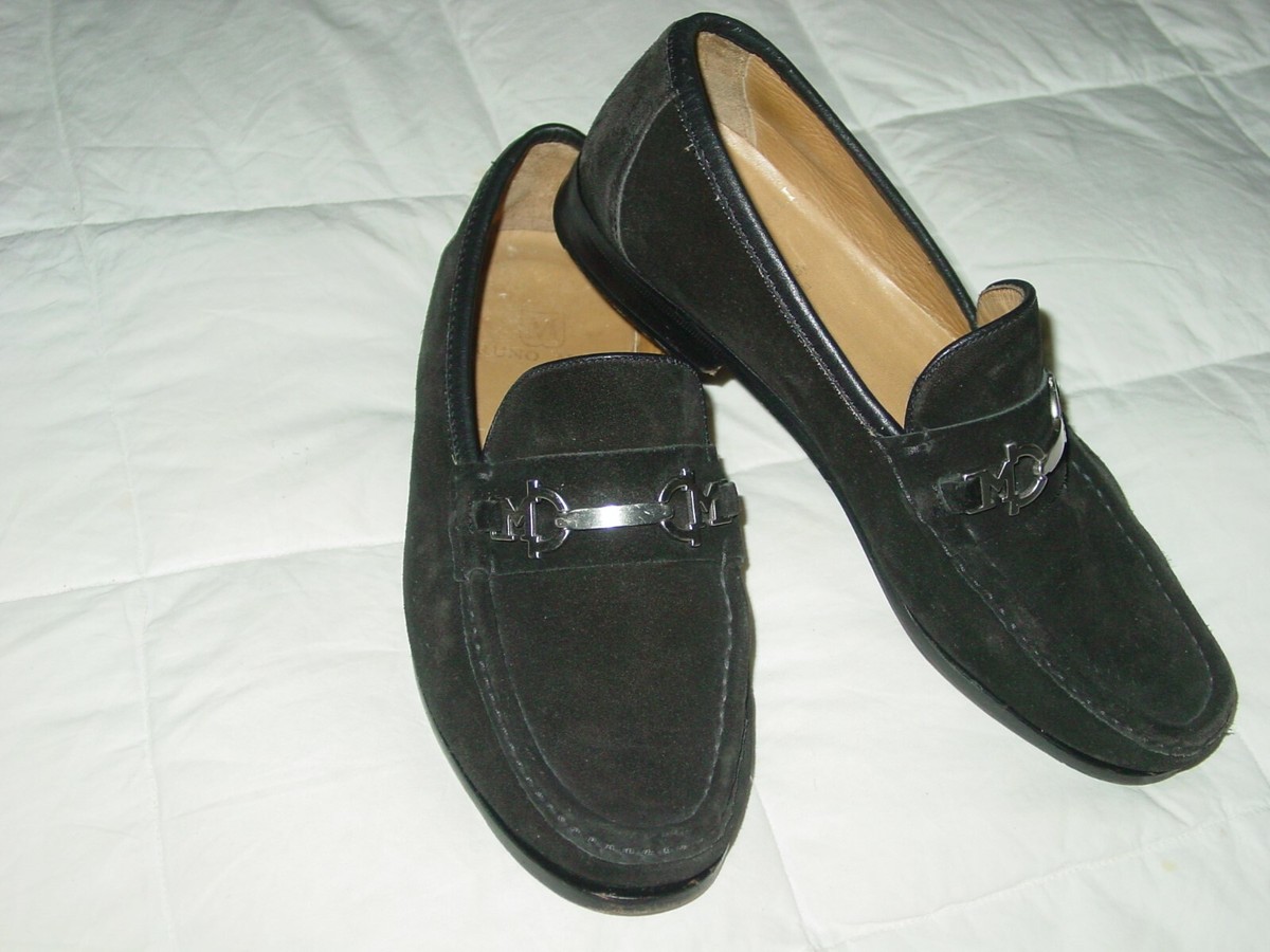 Bruno Magli Black Suede Loafers with Metal Bit Accent - Size 9 Bruno Magli Loafer Suede Casual Shoes for Men for sale | eBay main image 2