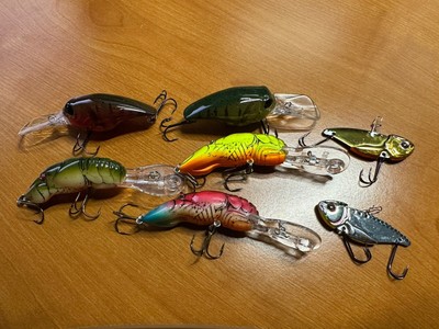 Teckel Drunker Crankbait & Rebel Craw LOT of 5.(free Megabass Blades)