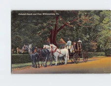 Postcard Colonial Coach and Four Williamsburg Virginia