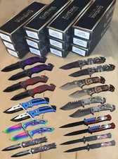 (WHOLESALE LOT x 40) ElitEdge Mixed Metal/ABS Spring Assisted Pocket Knife