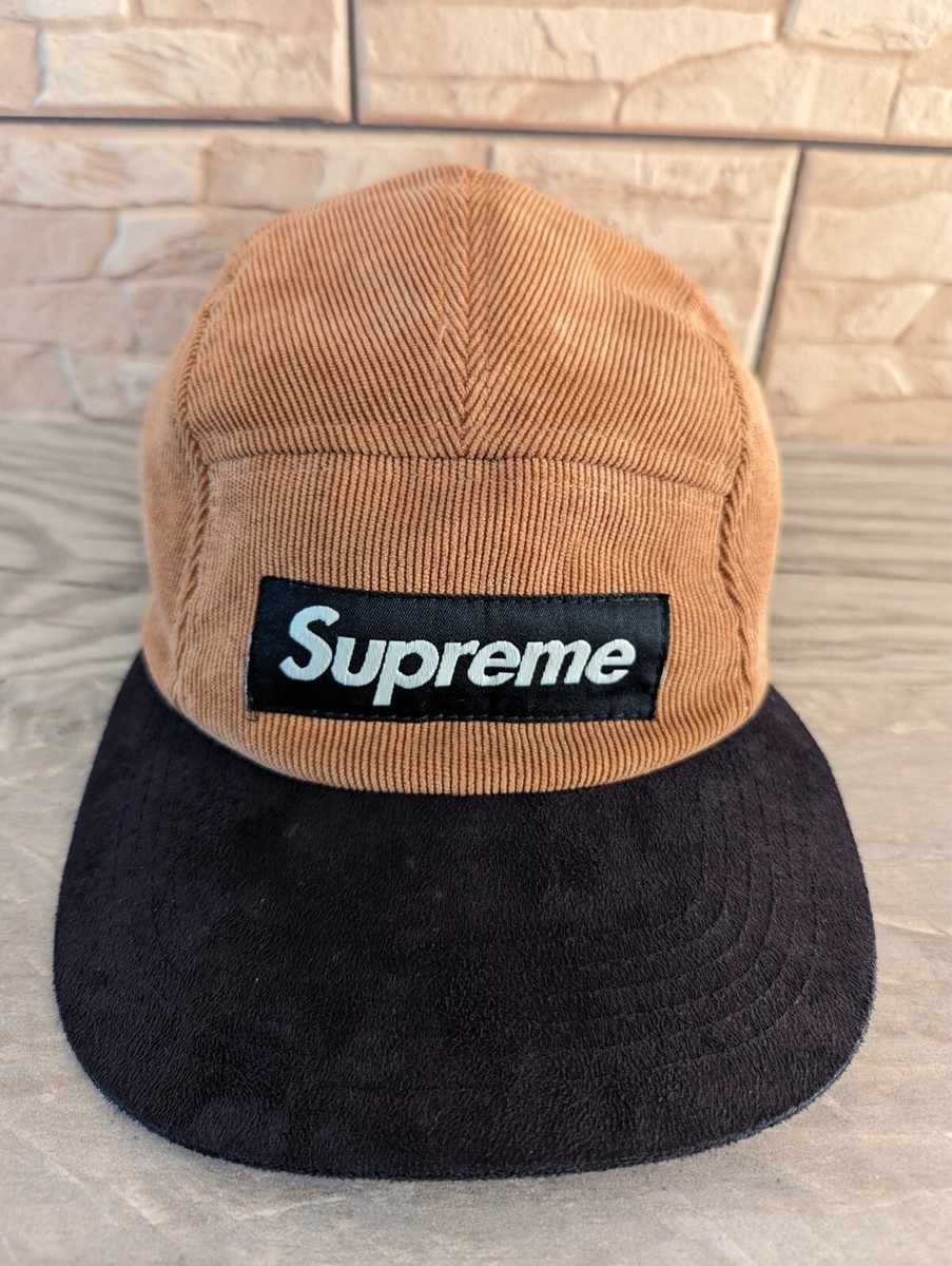 帽子 supreme 16aw velvet camp cap Supreme vintage Velvet Camp Cap Hat Brown black 5 Panel Logo