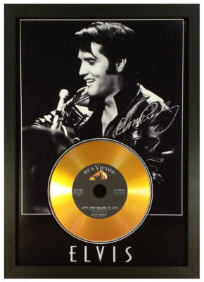 ELVIS PRESLEY SIGNED PHOTOGRAPH GOLD CD DISC COLLECTABLE GIFT MEMORABILIA MARK4
