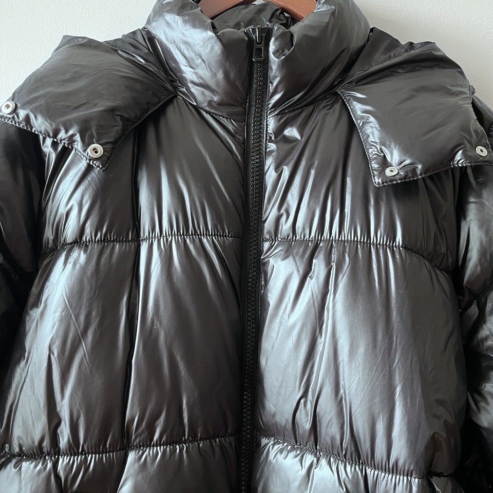 NWT H&M Women’s Black Puffer Hooded Winter Coat Sz XL eBay
