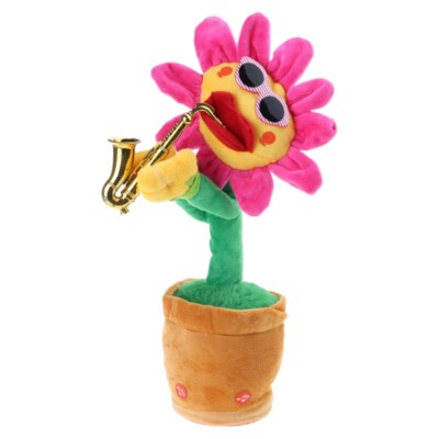 Electric Funny Singing Dancing Sunflower Toy Playing 80 Saxophone