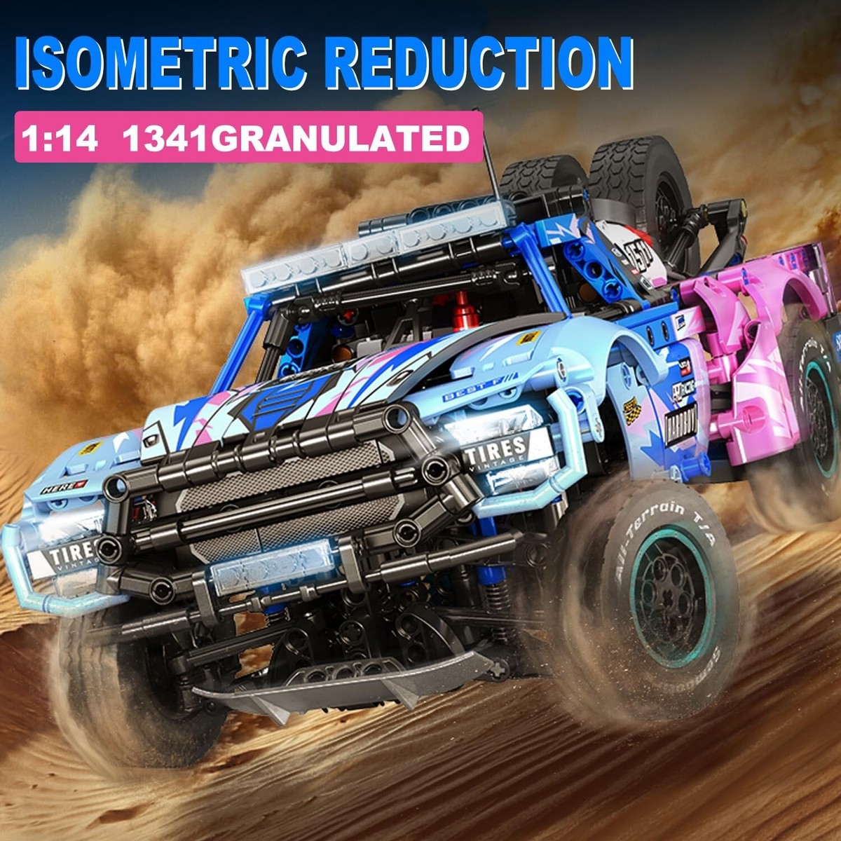 Baja 1000 Trophy Truck Building Blocks Kit,1:12 Scale MOC Race Car
