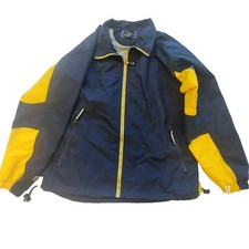 Vintage Holloway Mens Full Zip Golf Windbreaker Size Medium Blue and Yellow EUC