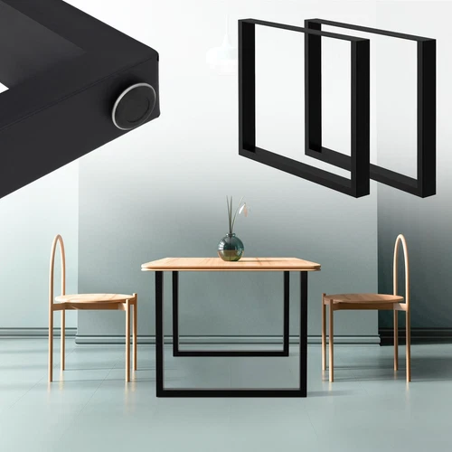 Tischbeine Tischkufen Tischgestell Tischuntergestell Stahl 90 x 72 cm Schwarz