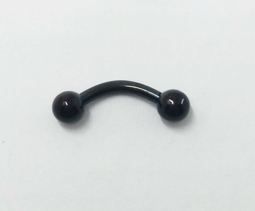 Piercing Sopracciglio curvo Acciaio Bilancino Nero Orecchino Helix Trago - Foto 2 di 6