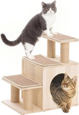 3-in-1 Pet Stairs Cats 6.3" Depth Pet Steps Cat Wood Cat Stairs High Bed  Sofa