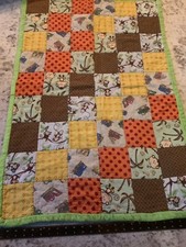Monkey Crib quilt hand made - 26 x 39