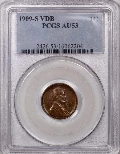 1909-S VDB Lincoln Wheat Cent PCGS AU53 - Key Date!