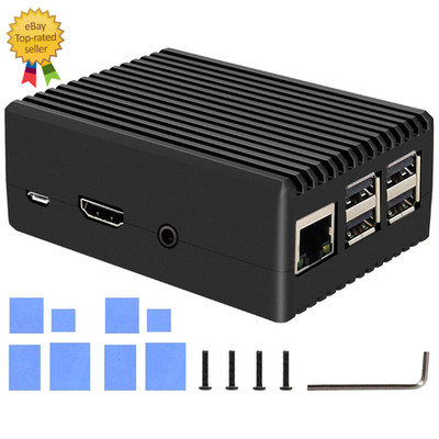 for Raspberry Pi 3 B+ Case, Aluminum Alloy Heavy Duty Passive Cooling Metal Case