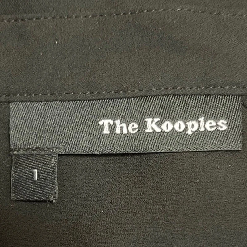 Blusa Camisa The Kooples Negra Borde de Encaje Abotonada Manga Larga Carrera Oficina 1 Foto 3 de 4