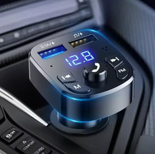 Bluetooth 5.0 Car Wireless FM Transmitter Adapter 2USB PD Charger AUX Hands-Free