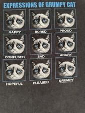 Grumpy Cat Expressions T Shirt Mens XL Black ...