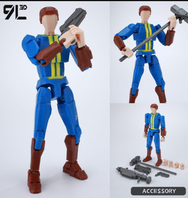 9L3D Fallout Vault Dweller Action Figure FOR Custom Collection 1/12
