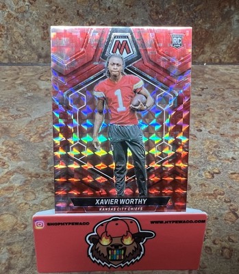 2024 Panini Mosaic XAVIER WORTHY Red Mosaic Prizm Color Match RC #328 KC Chiefs